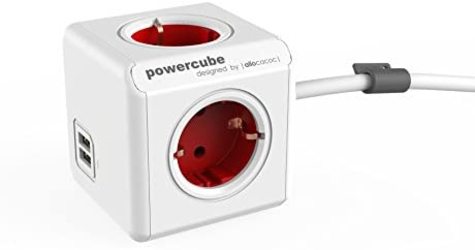 Powercube Rot Steckdosenleiste 4 Steckplätze Typ F 2 Usb 1,5 M Weiß - Bild 2