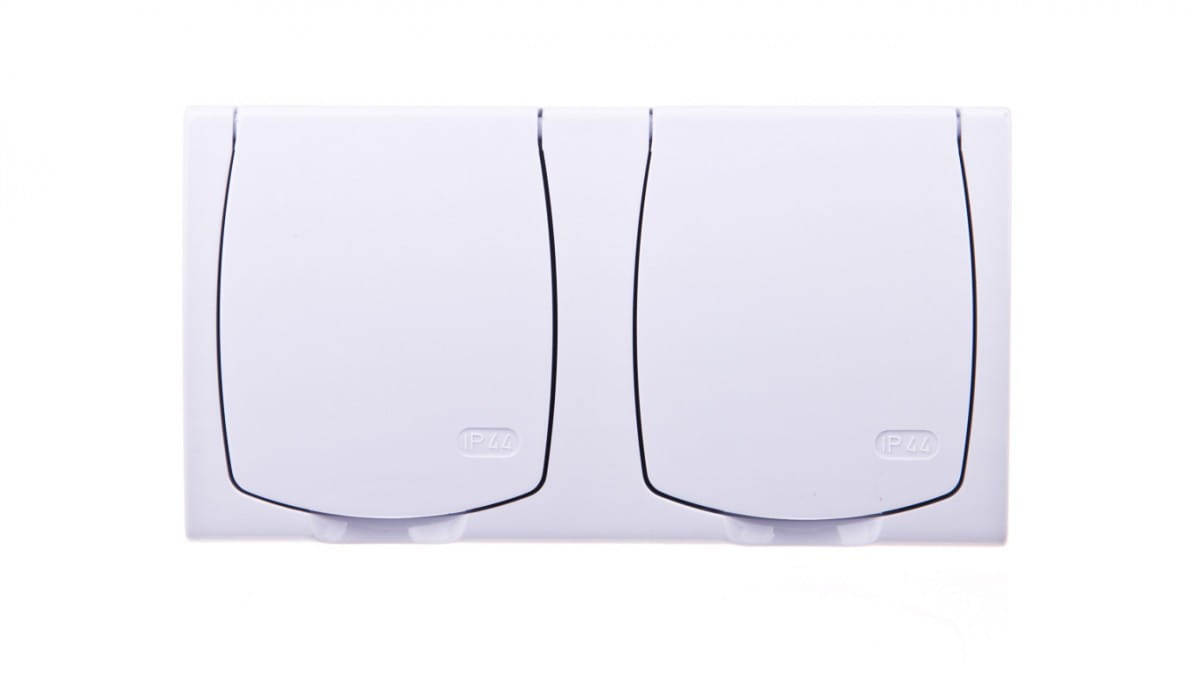 Oem Weiß Madera Hermetische Doppelsteckdose Mit/Ohne Ip44 Mit Abdeckungen, E Klappe Gnh-2Nzp/00/W