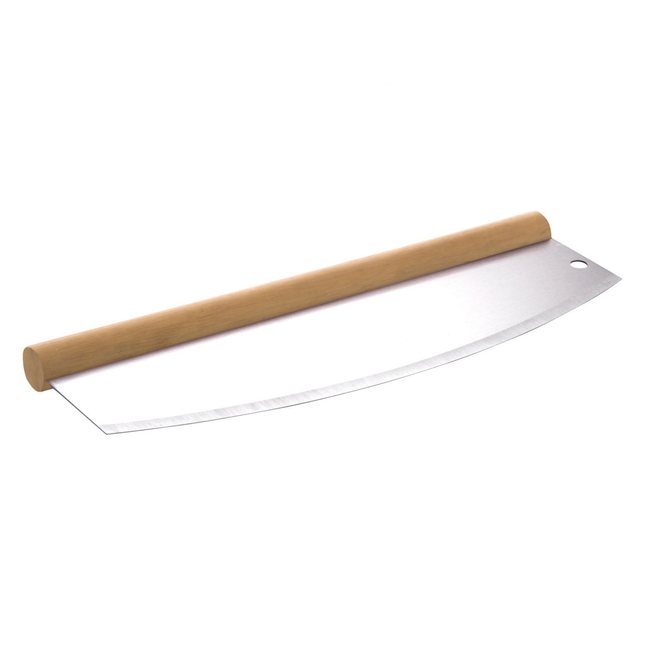 Pizzaschneider - Wiegemesser Edelstahl mit Holzgriff - Image 2