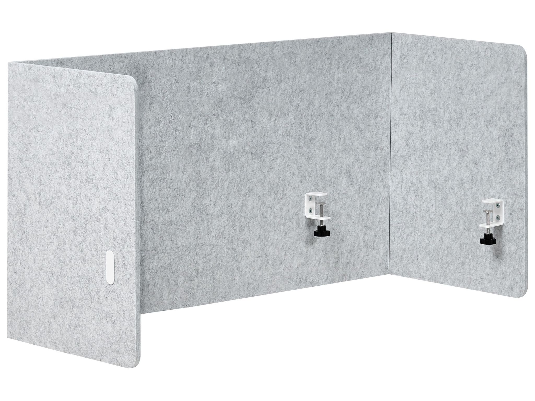 Beliani Desk Screen 120 X 60 Cm Grey Soloa