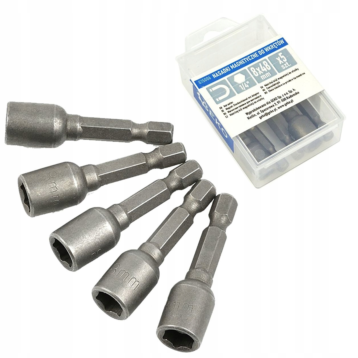 Import Schlüssel Und Stecknüsse Geko G15006 Magnetisch Sechskant 8mm 5 Stück