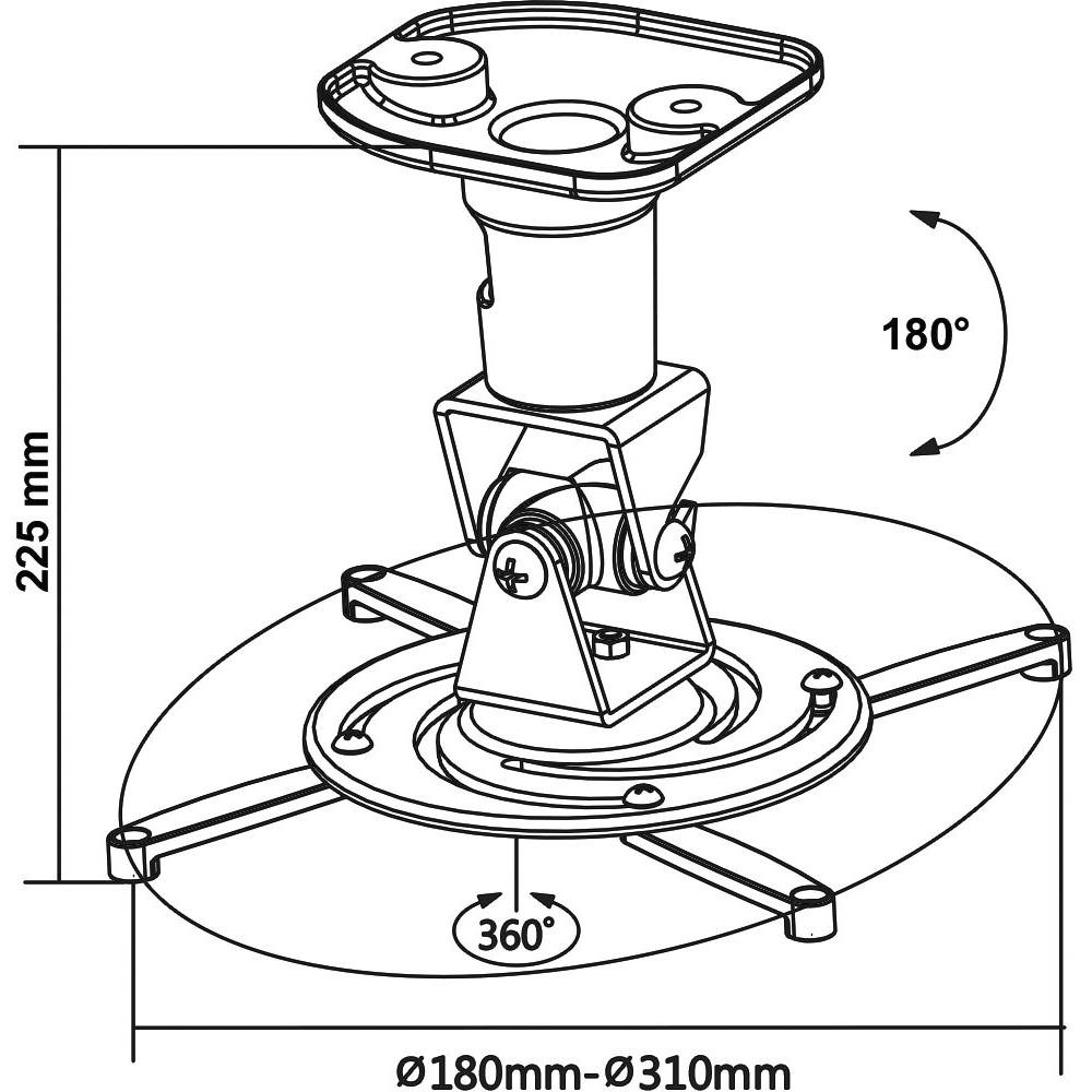 My Wall H16-1SL Projector ceiling mount Tiltable Rotatable 22.5 cm...