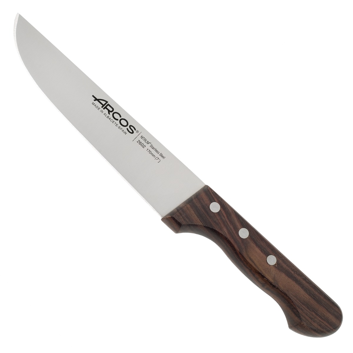Arcos Braun Metzgermesser Palisanderholz 260200 Rostfreier Stahl Nitrum Und Mango Palisanderholz Mit 17 Cm Klinge Und Klingenhülse - Bild 3