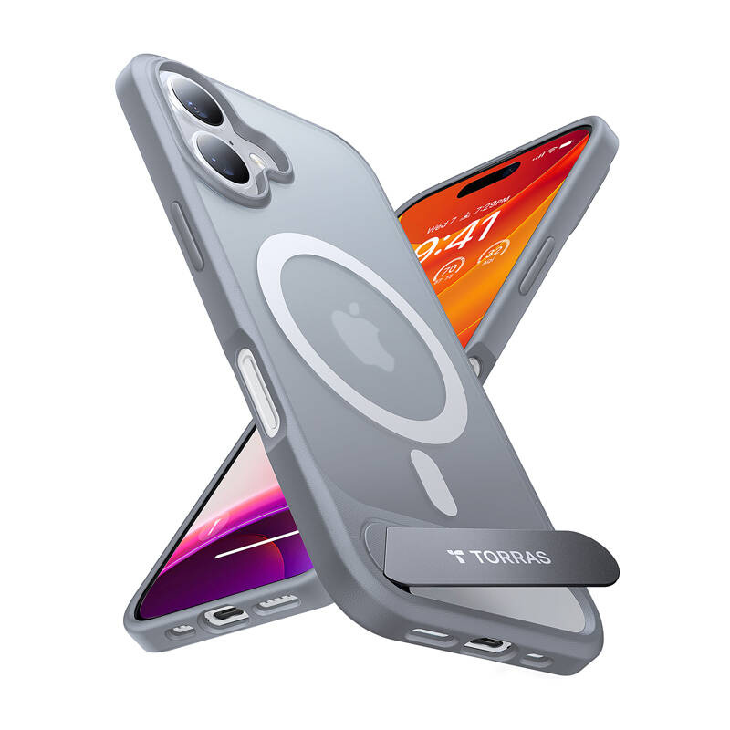 Torras Pstand Series Hülle Für Iphone 16 Plus (titangrau)