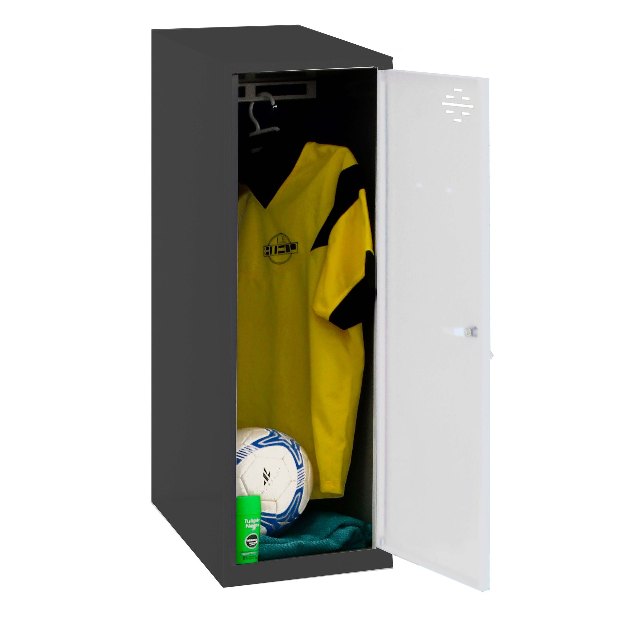 Simonrack Anthrazit Metallisches Schliessfach Simonlocker Dism. Single Mini 915X300x500 Mm Ant/Weiss