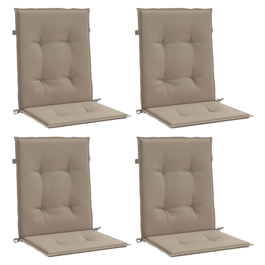 Garden Lowback Chair Cushions 4 Pcs Taupe 100x50x3 Cm Oxford Fabric Vidaxl