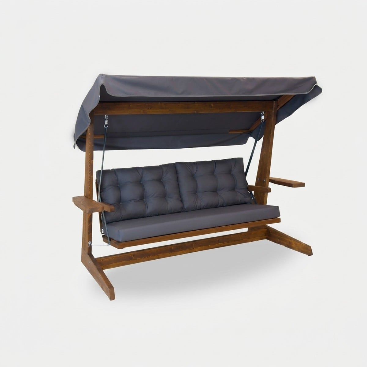 Ahd Amazing Home Design Viva 2400 Gartenschaukel Aus Holz Mit Überdachung - Anthrazit 8684282528548