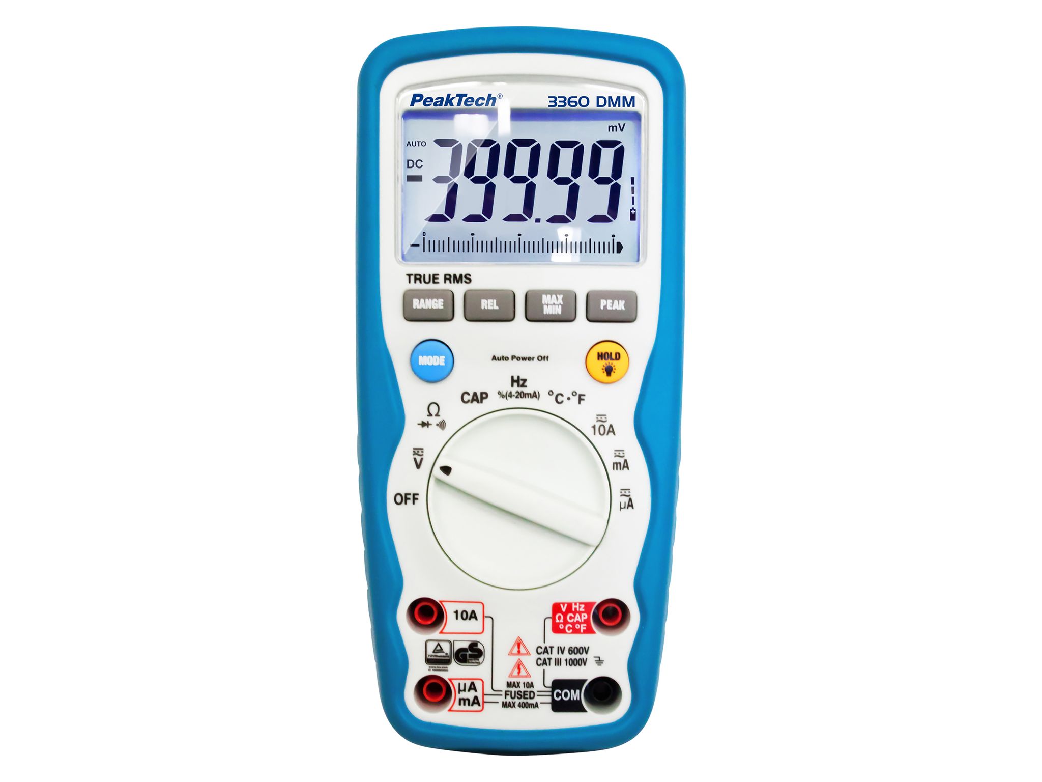 PeakTech 3360 - True RMS Multimeter 40000 Counts CAT III 1000V AC/DC IP67 | Robustes Gehäuse mit TÜV/GS geprüft - Spannungsprüfer - Strommessgerät - CAT III 1000V - für Elektriker und Werkstatt - Bild 3
