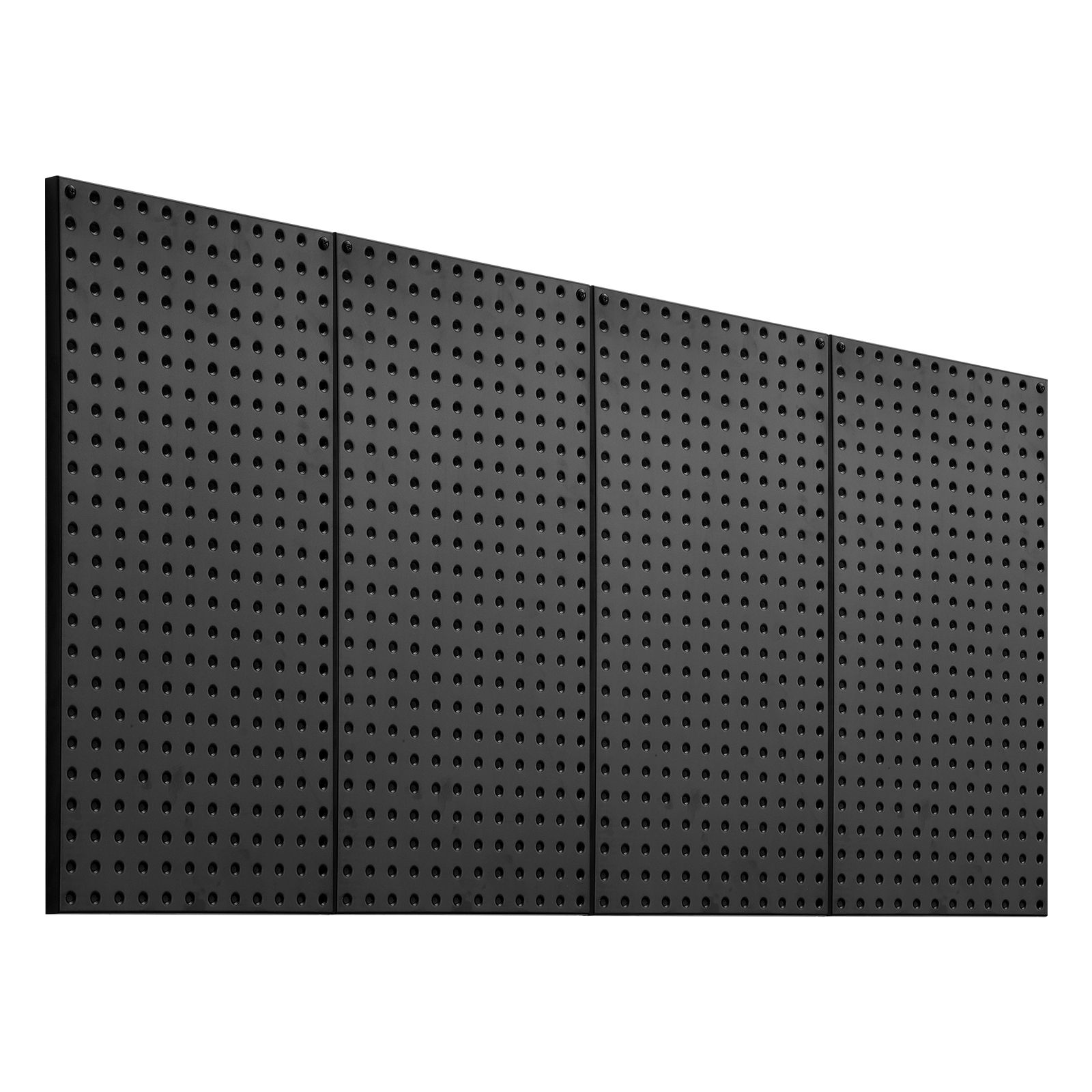 Panneau perforé mural en acier, 80 kg, lot de 4, noir