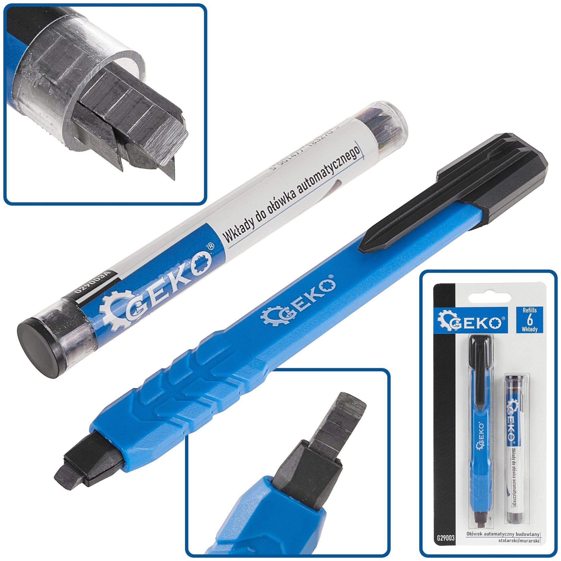 Import Automatischer Bleistift Geko G29003 Ergonomisches Design Rückziehmine
