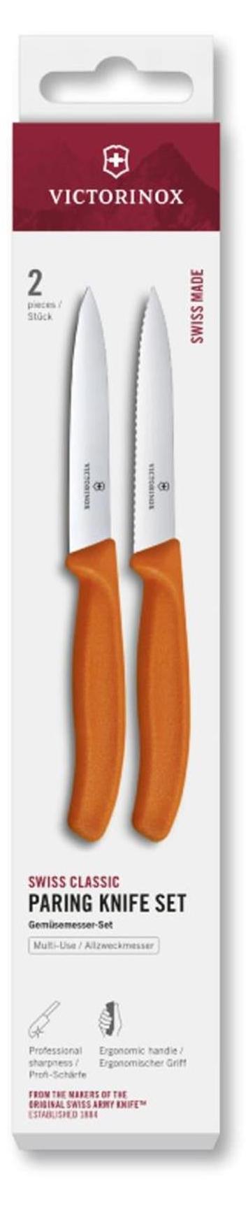 Victorinox Orange Swiss Classic Gemüsemesser-Set, 2 Stück, 10 Cm, Gerade/Gewellt, In Schachtel - Bild 6