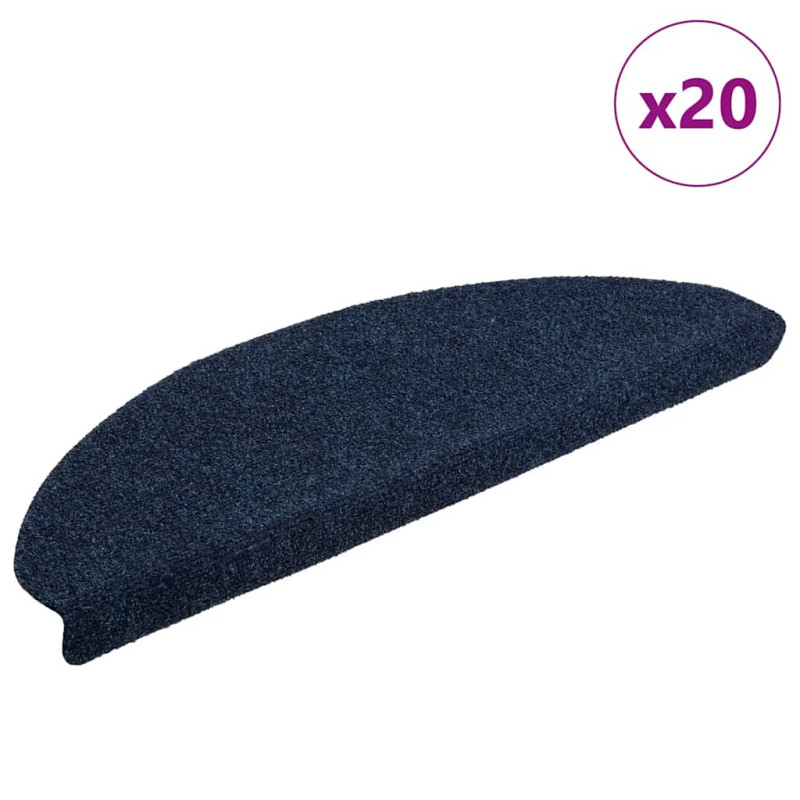 vidaXL Stufenmatten Selbstklebend 20 Stk. 65x21x4 cm Marineblau