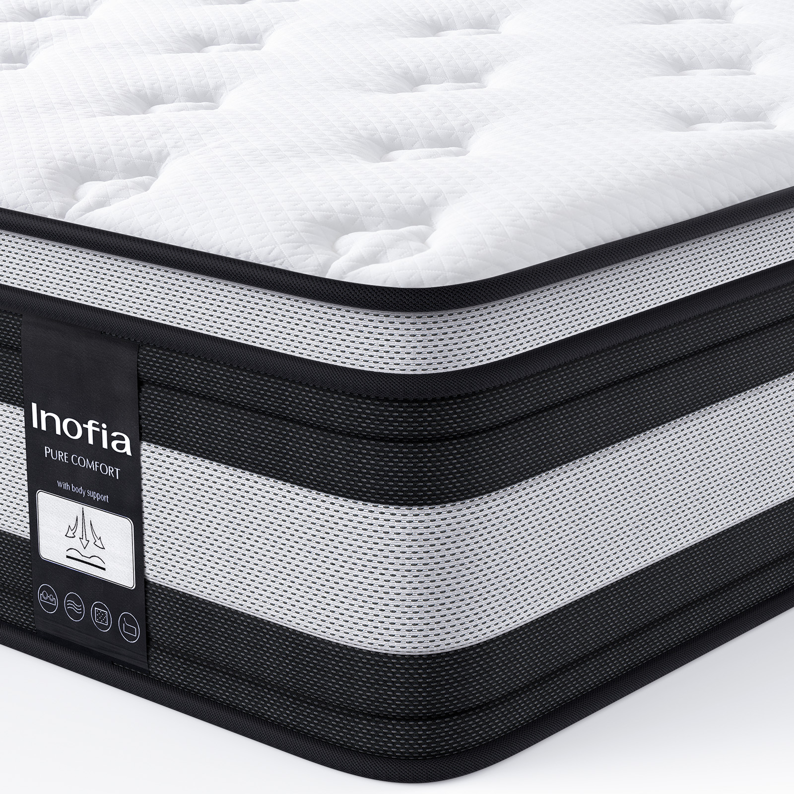 Nidfrais Matelas 180x200 Cm Inofia Hauteur 28 cm Matelas À Ressorts