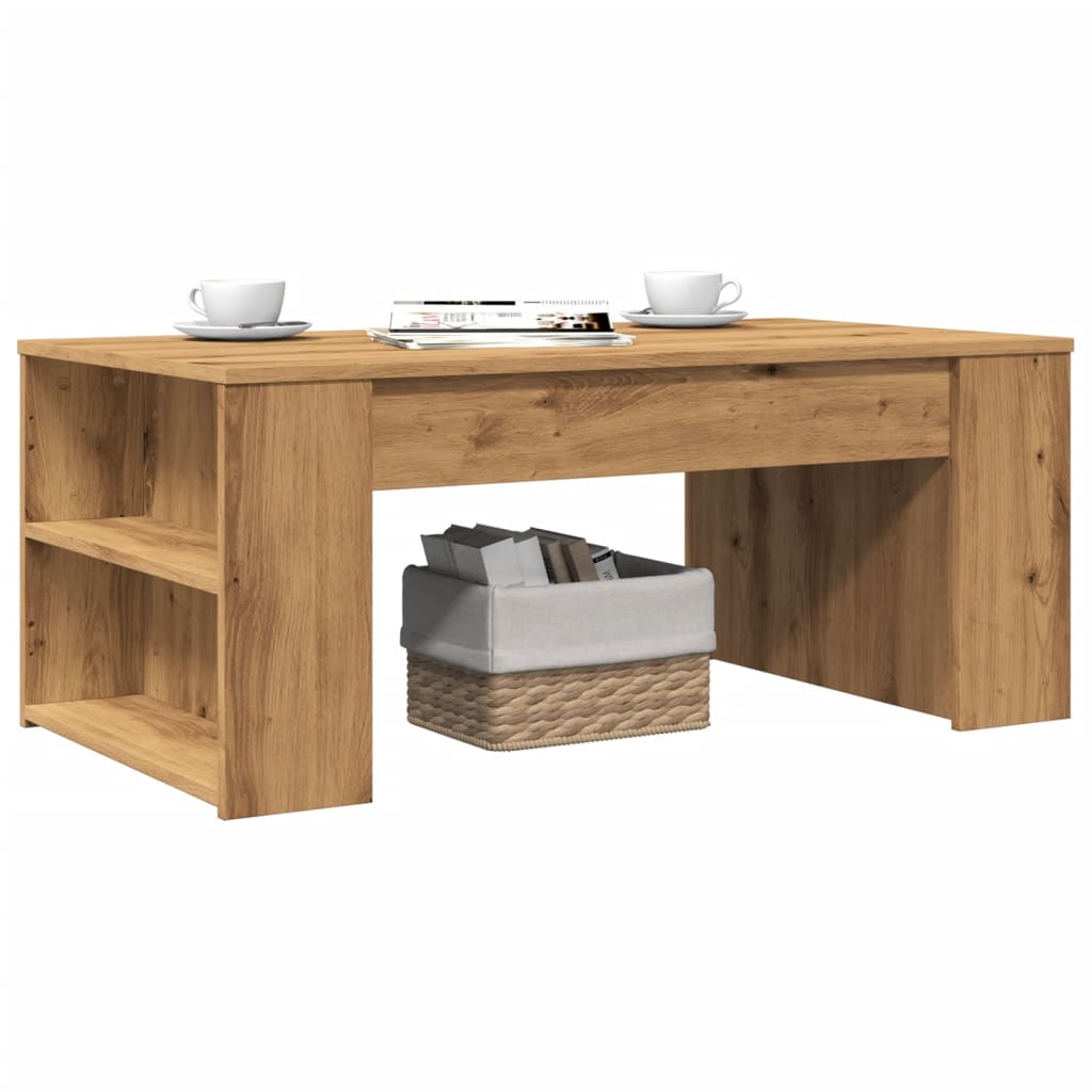 Table Basse Chêne Artisanal 102x55x42 Cm Bois D'Ingénierie Vidaxl