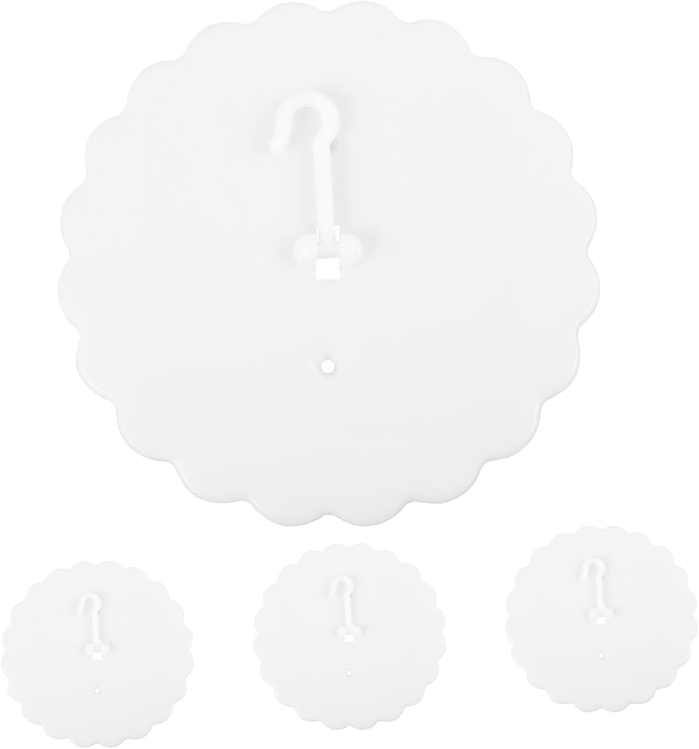 Crochet de plafond adhésif en plastique pour baldaquin, blanc, lot de 4
