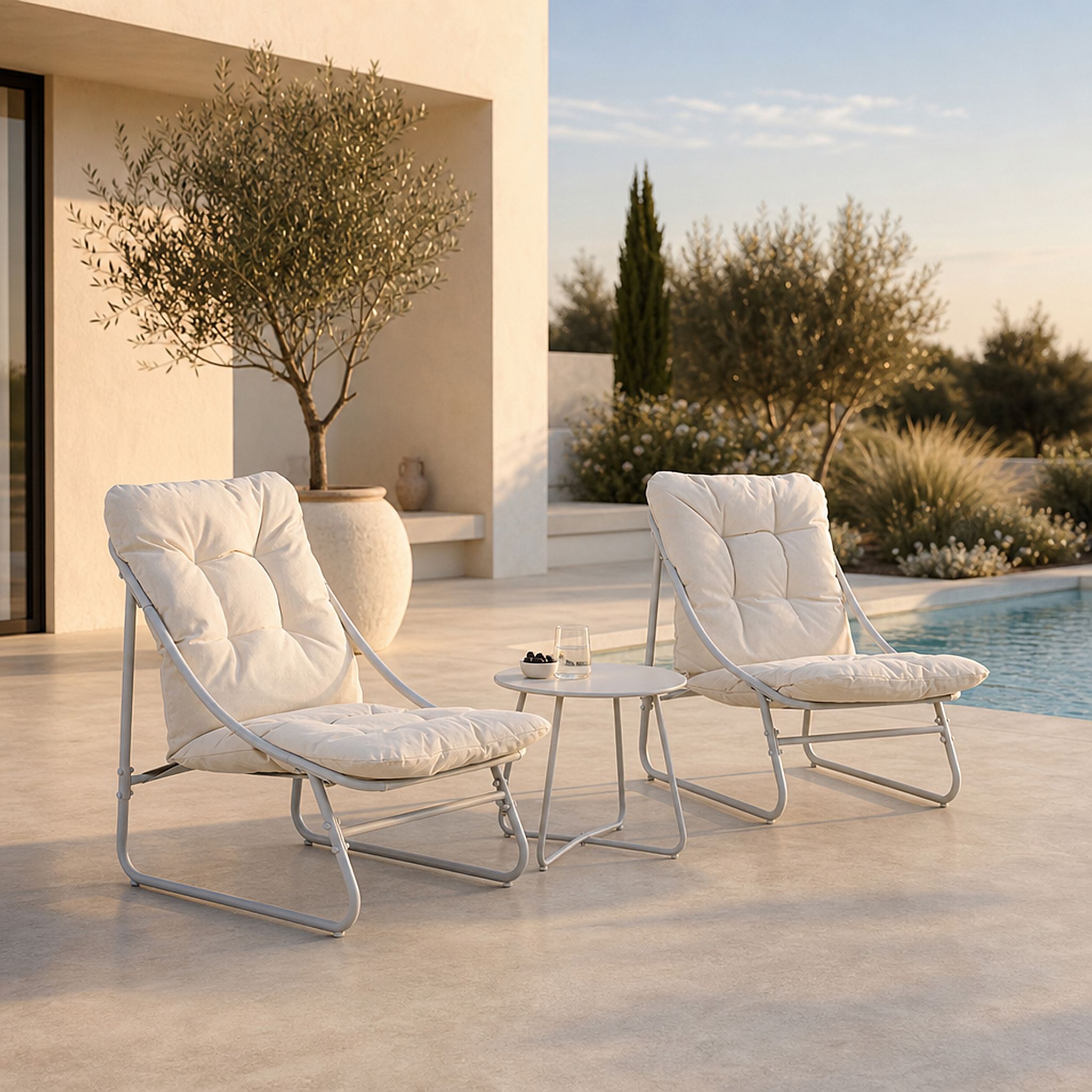 Salon De Jardin - Home Deco Factory - Texas - 3 Pièces - Beige