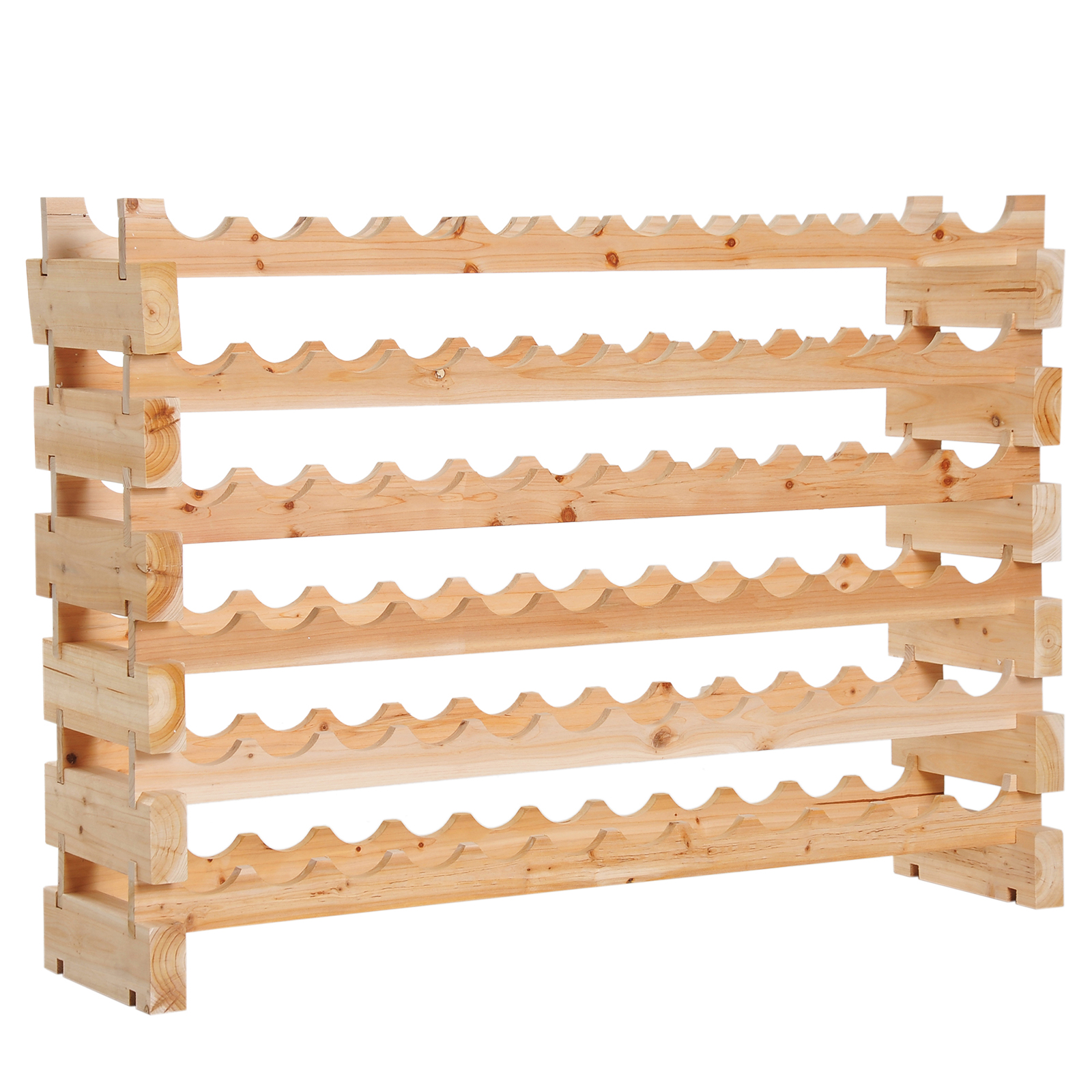Homcom – Étagère À Bouteilles Casier À Vin Horizontal 6 Niveaux