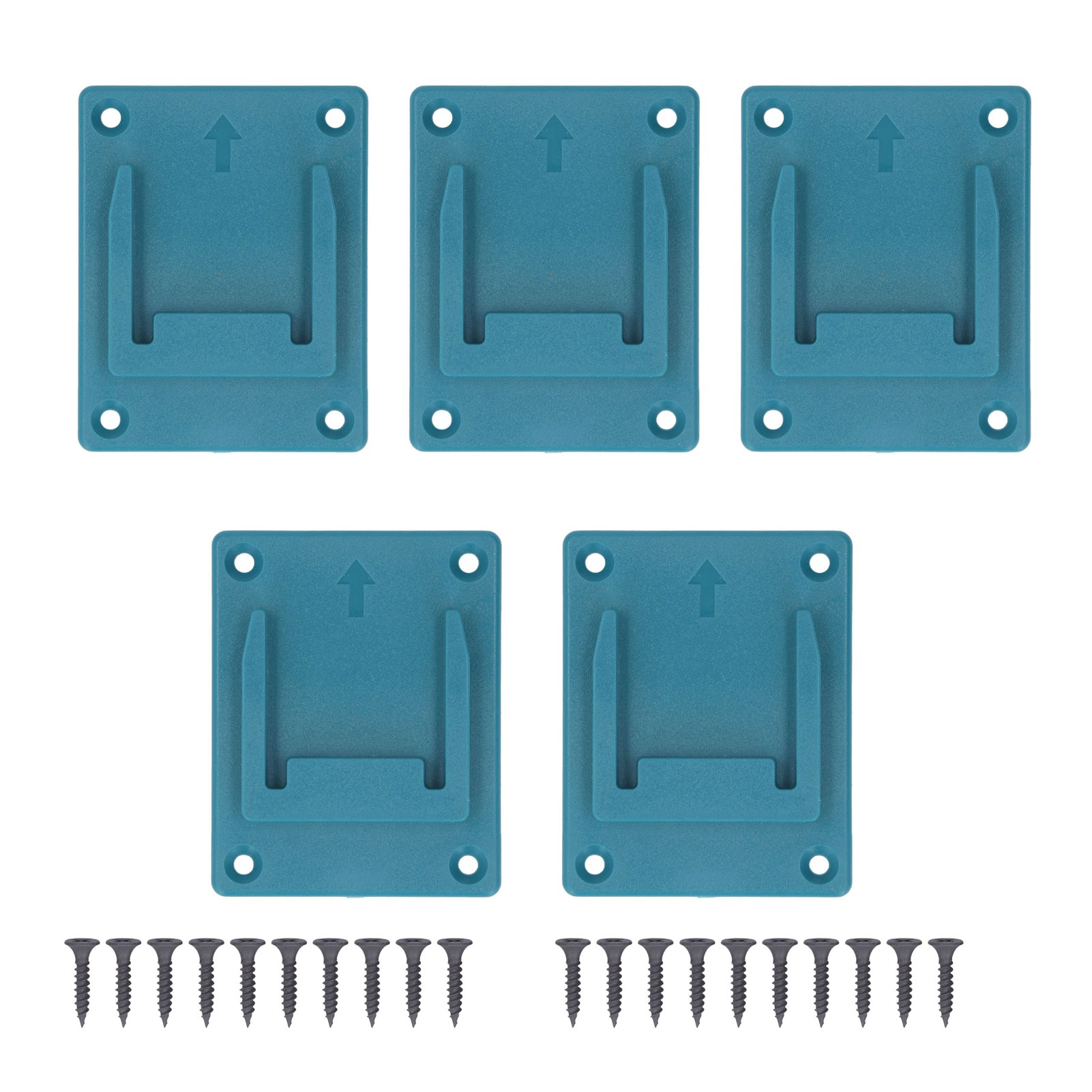 Support de fixation pour outil 18 V en ABS, bleu, lot de 5 avec 20 vis