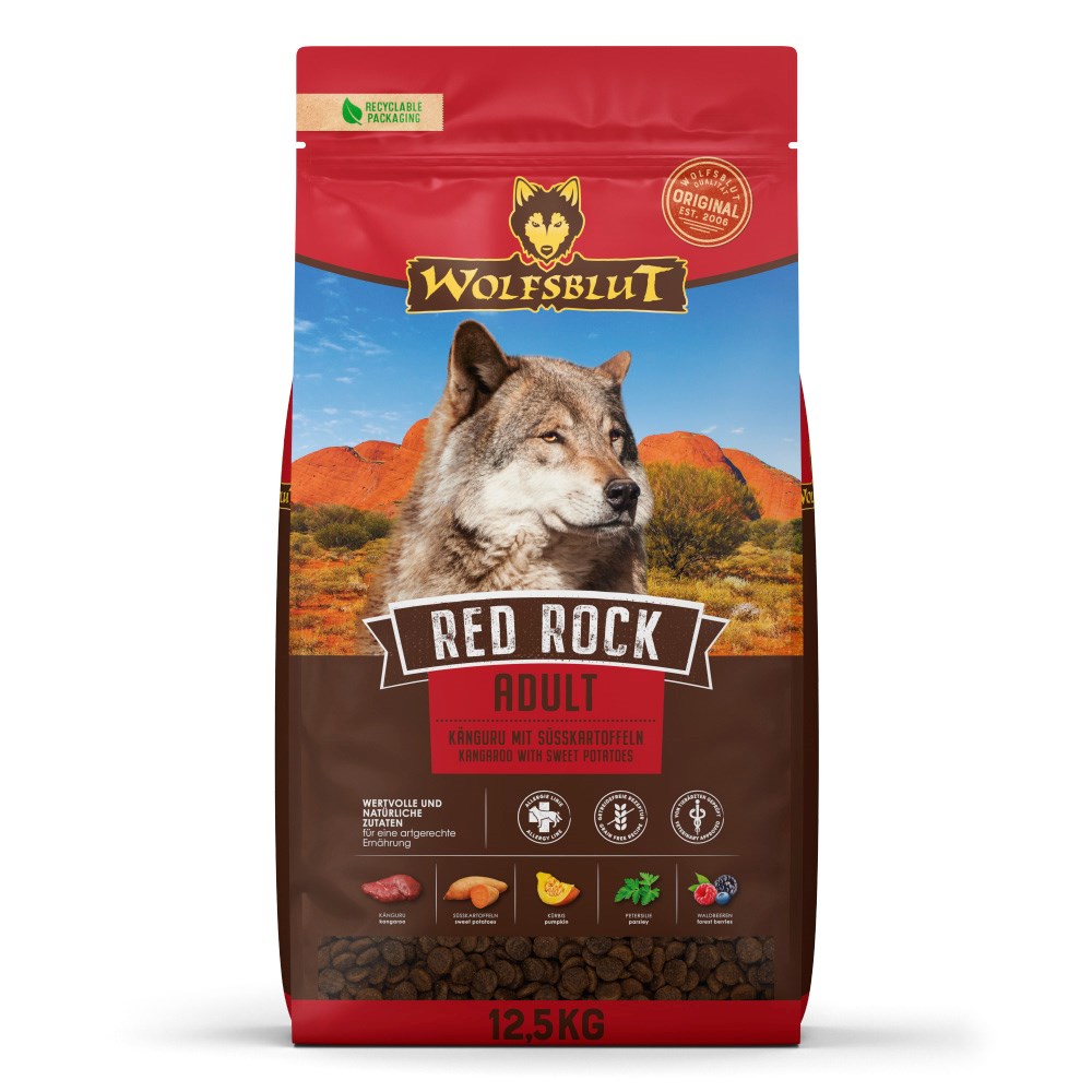 WOLFSBLUT Nassfutter Hund Adult Red Rock mit Kängurufleisch 12,5 kg - Bild 4