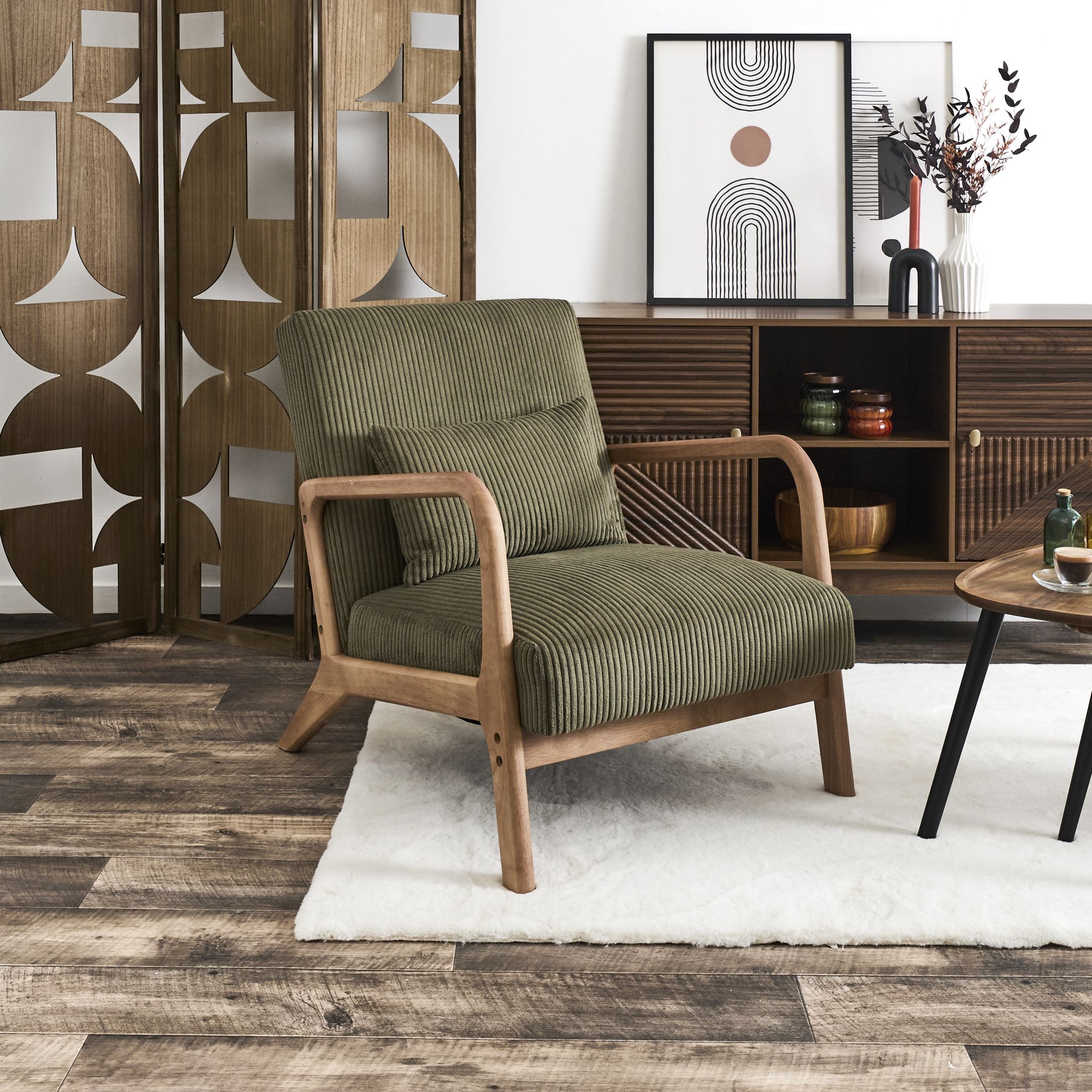 Fauteuil - Home Deco Factory - Scott - Design - Confortable - Vert