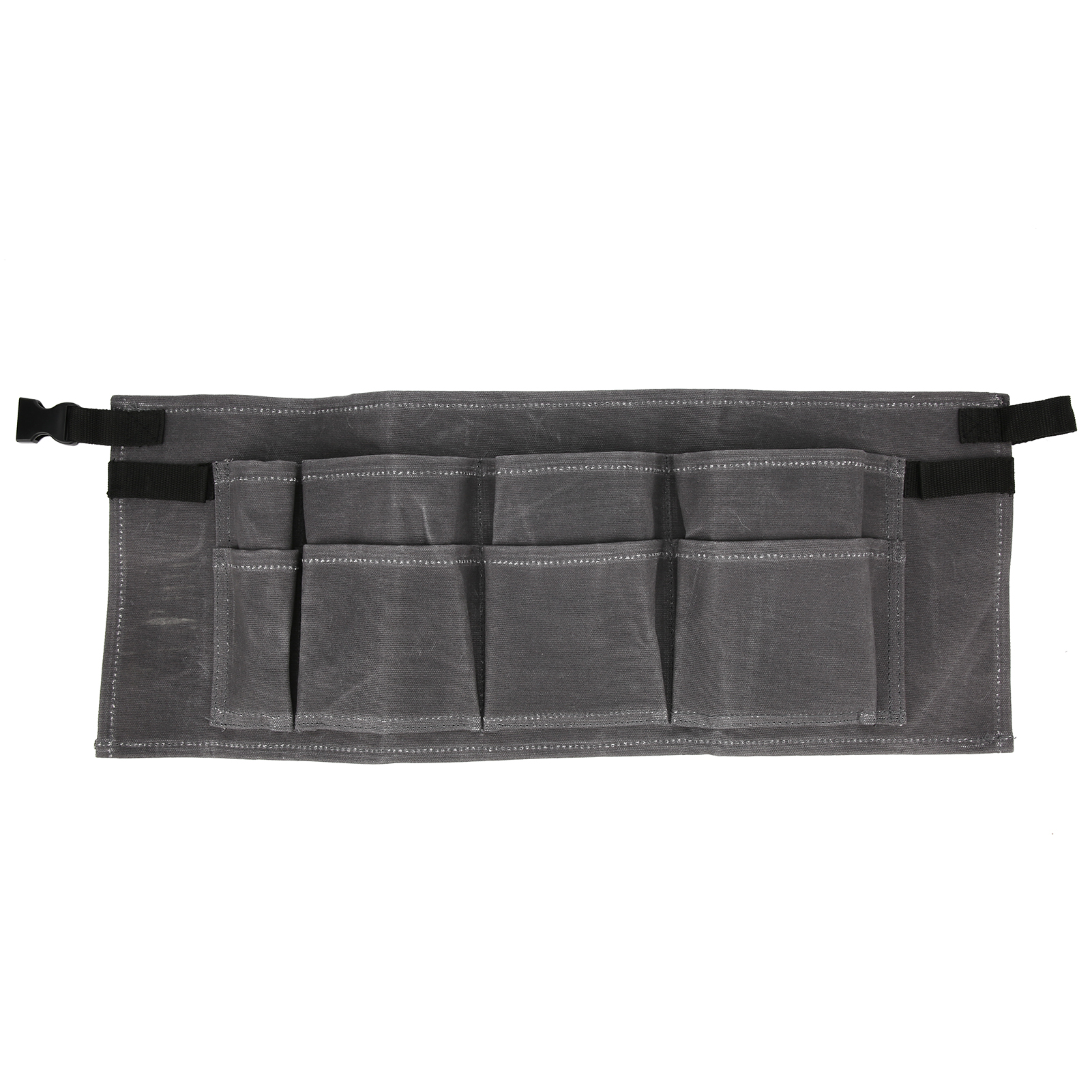Sacoche à outils ceinture en toile cirée étanche, 64 cm, multipoches, gris