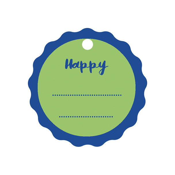 Scotton Chiudipacco Rotondo D 50 Mm Happy Verde Blu 15 Pz