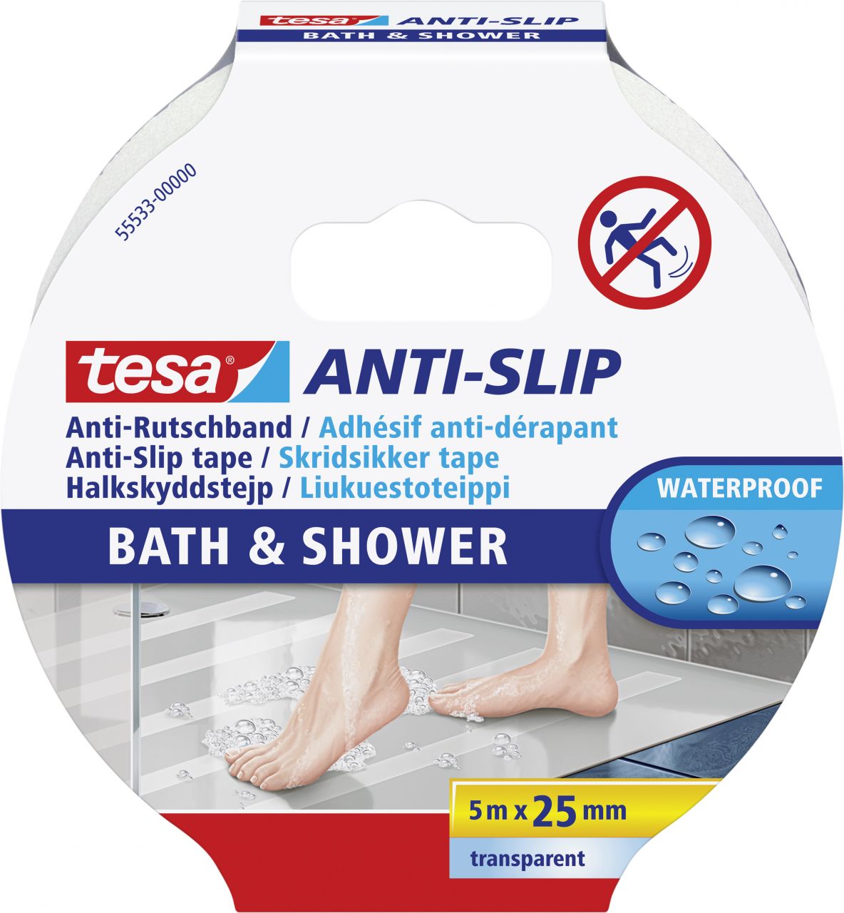Tesa - Bath & Shower 55533-00000-11 Anti-Rutschband Transparent (L X B) 5 M X 25 Mm 1 St. 4042448409416