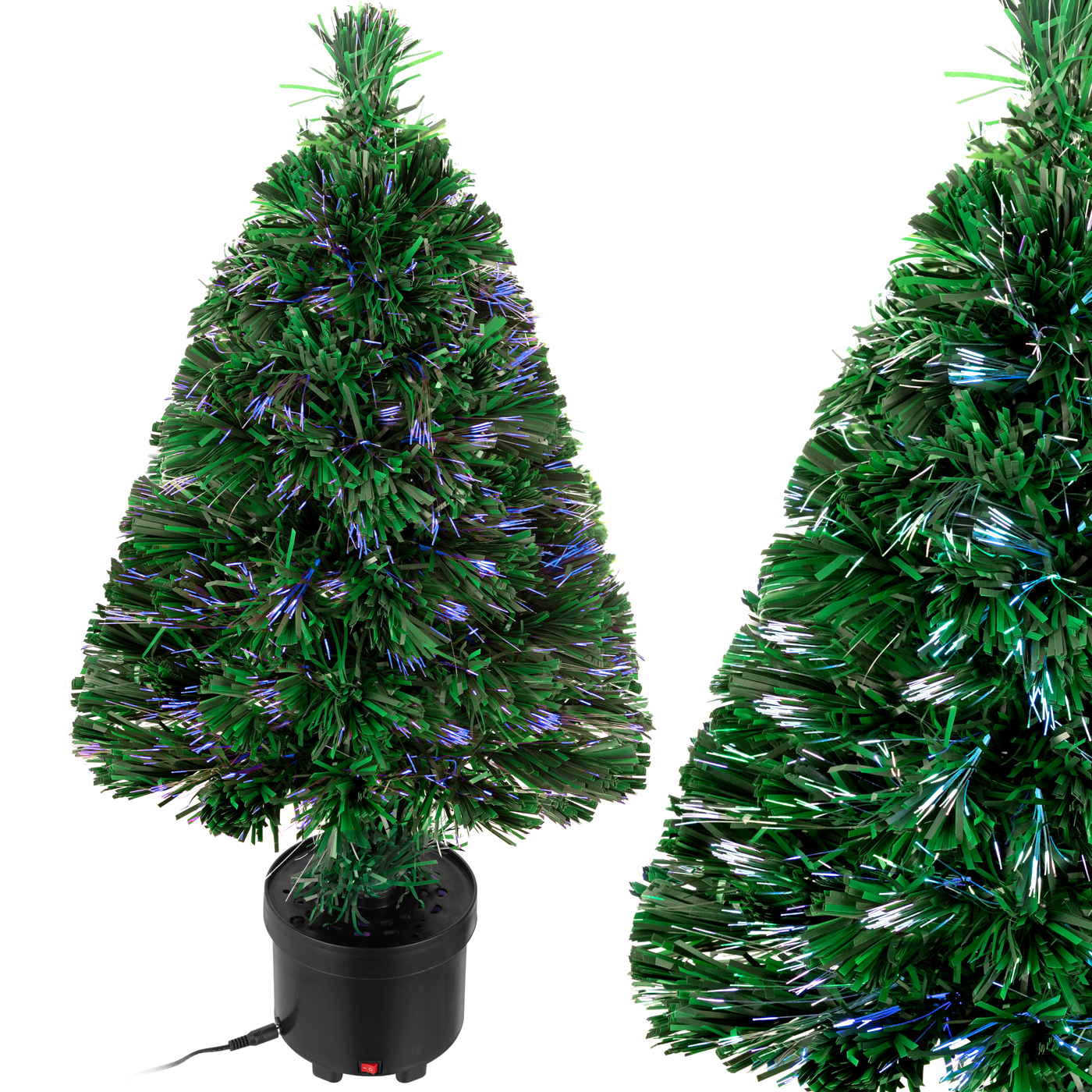 Weihnachtsbaum Künstlich 66 Cm Klein Tisch Topf Glasfaser Mit Beleuchtung 9 Farben Schwer Entflammbar Grün Tannenbaum Christbaum Weihnachten - Casaria