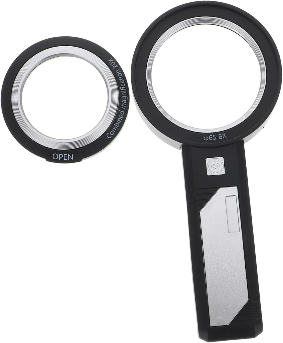 Loupe de poche AQUAFORGE avec éclairage LED, grossissement x5, miroir détachable, 3 piles AAA