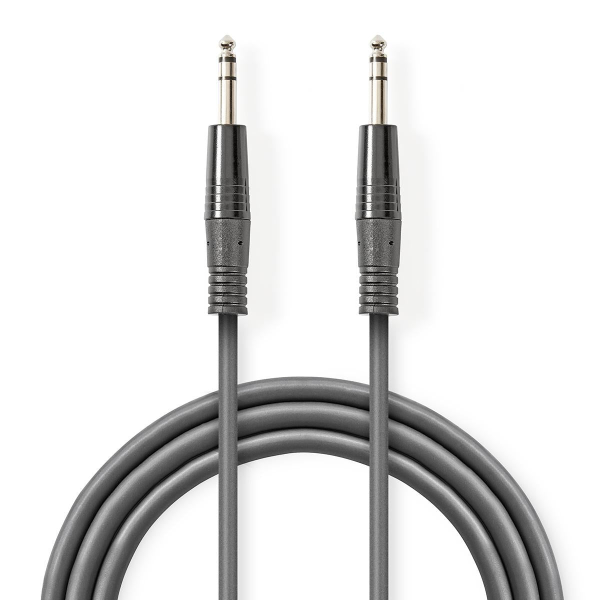 Stereo-Audiokabel | 6,35 Mm Stecker | 6,35 Mm Stecker | Vernickelt | 5,00 M | Rund | Dunkelgrau | Papphülse - Bild 4