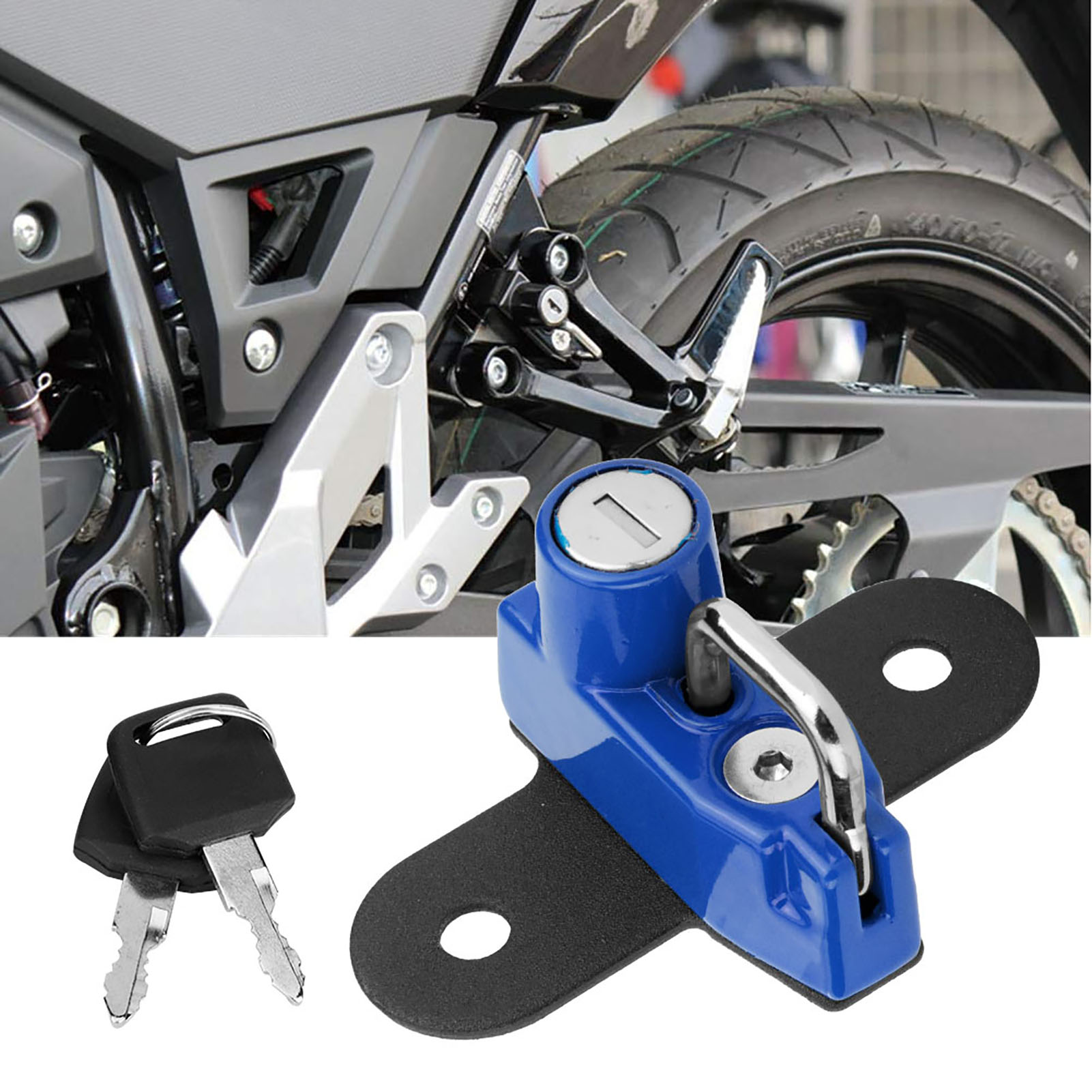 Crochet de fixation pour casque en alliage d'aluminium et acier inoxydable, Suzuki V-Strom 250, bleu