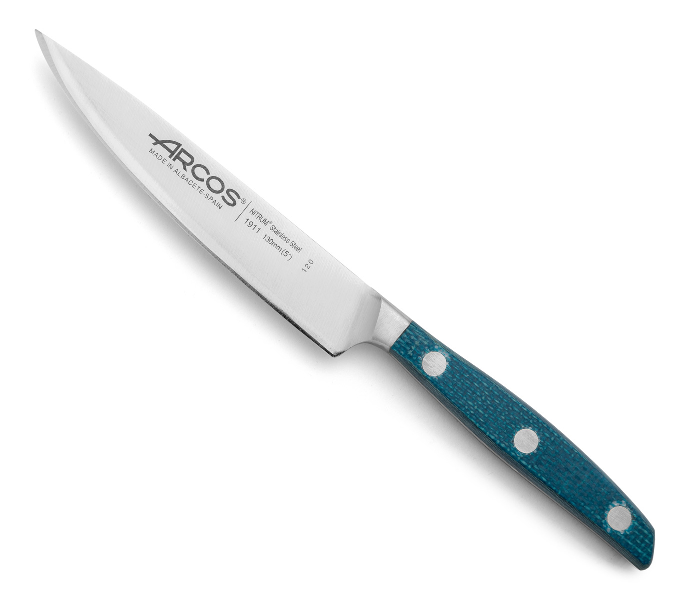 Arcos Blau Brooklyn Green Knife - Kleines Messer, Starke Klinge, Glatte Schneide Und Stabile Spitze. Reinigt, Schält Und Schneidet Kleine Früchte Und Gemüse.