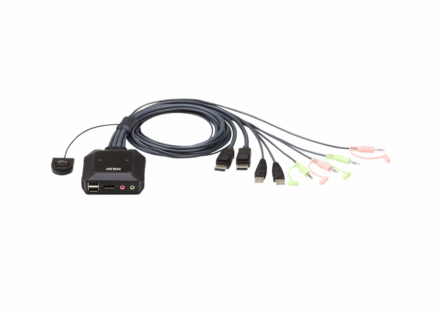Aten 2-Port Usb Displayport Kvm Switch Schwarz Cs22dp-At - Bild 4