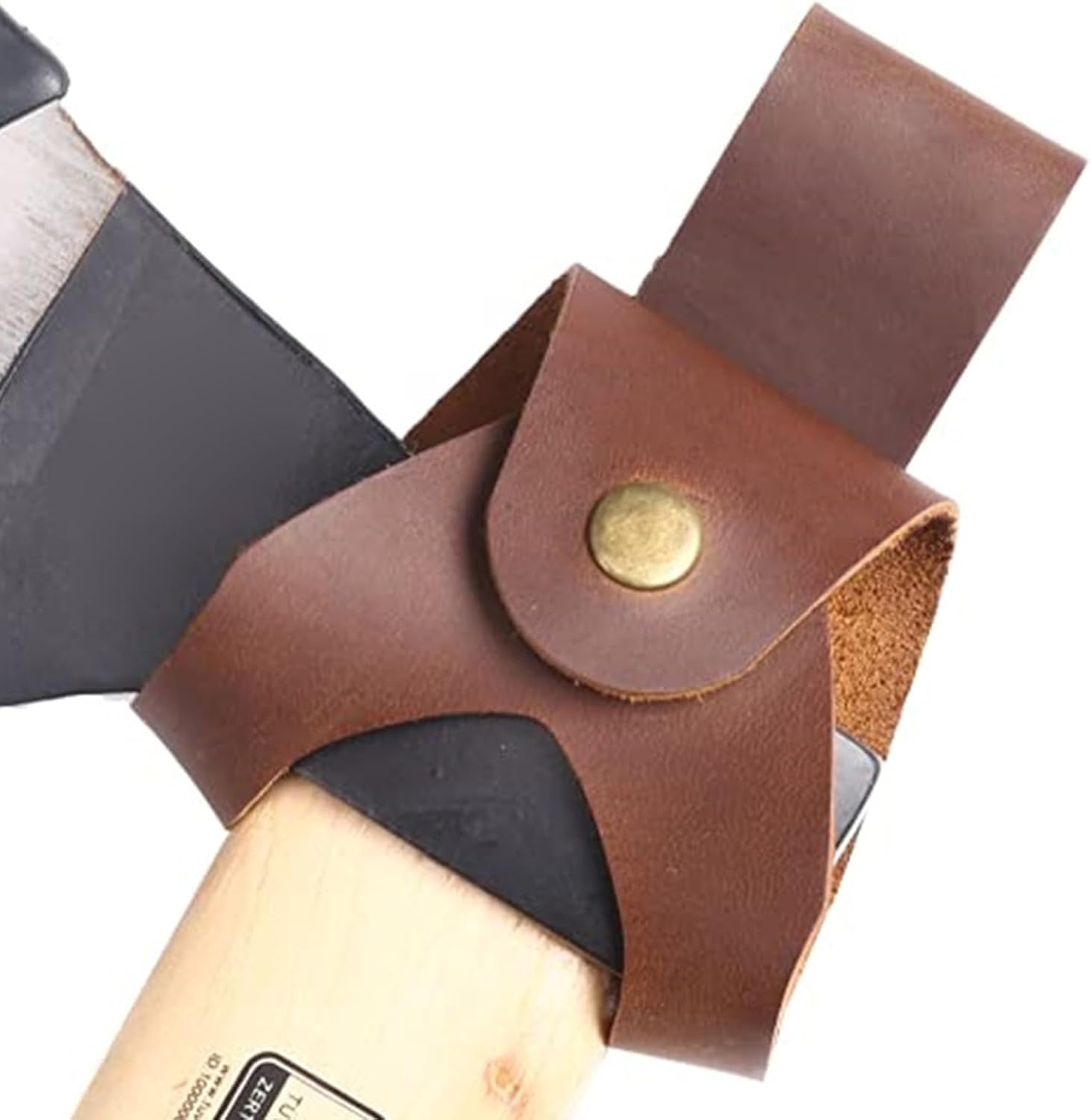 Porte-marteau et porte-hache en cuir marron, fixation à boucle de ceinture