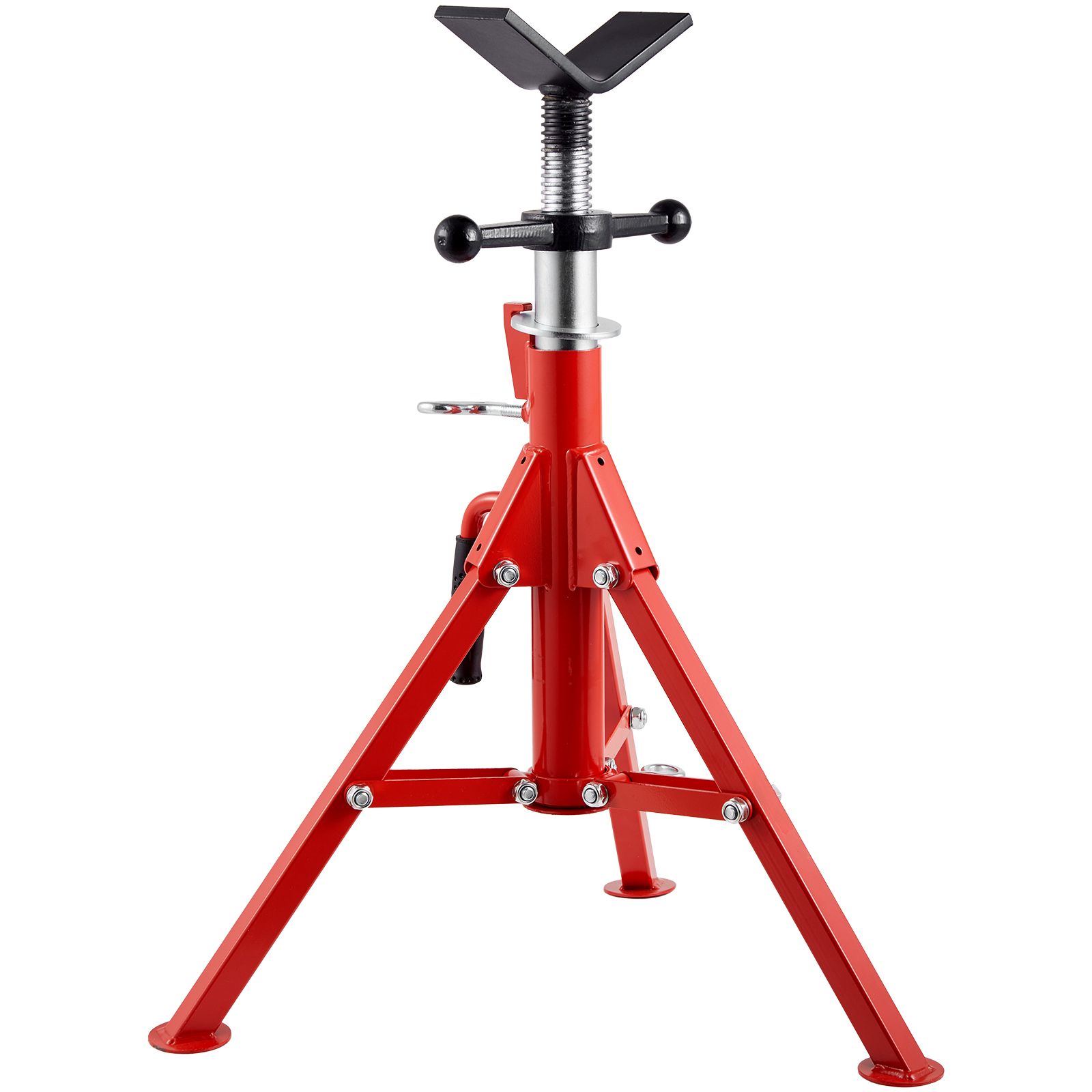 Support de tuyau réglable en V, acier carbone, hauteur 610-1067 mm, capacité 1134 kg, pliable