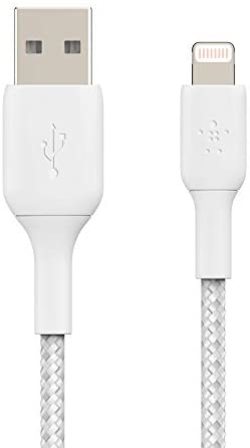 Belkin Weiss Boost Charge Geflochtenes Lightning-Auf-Usb-A-Kabel, 15 Cm, Weiß - Image 3