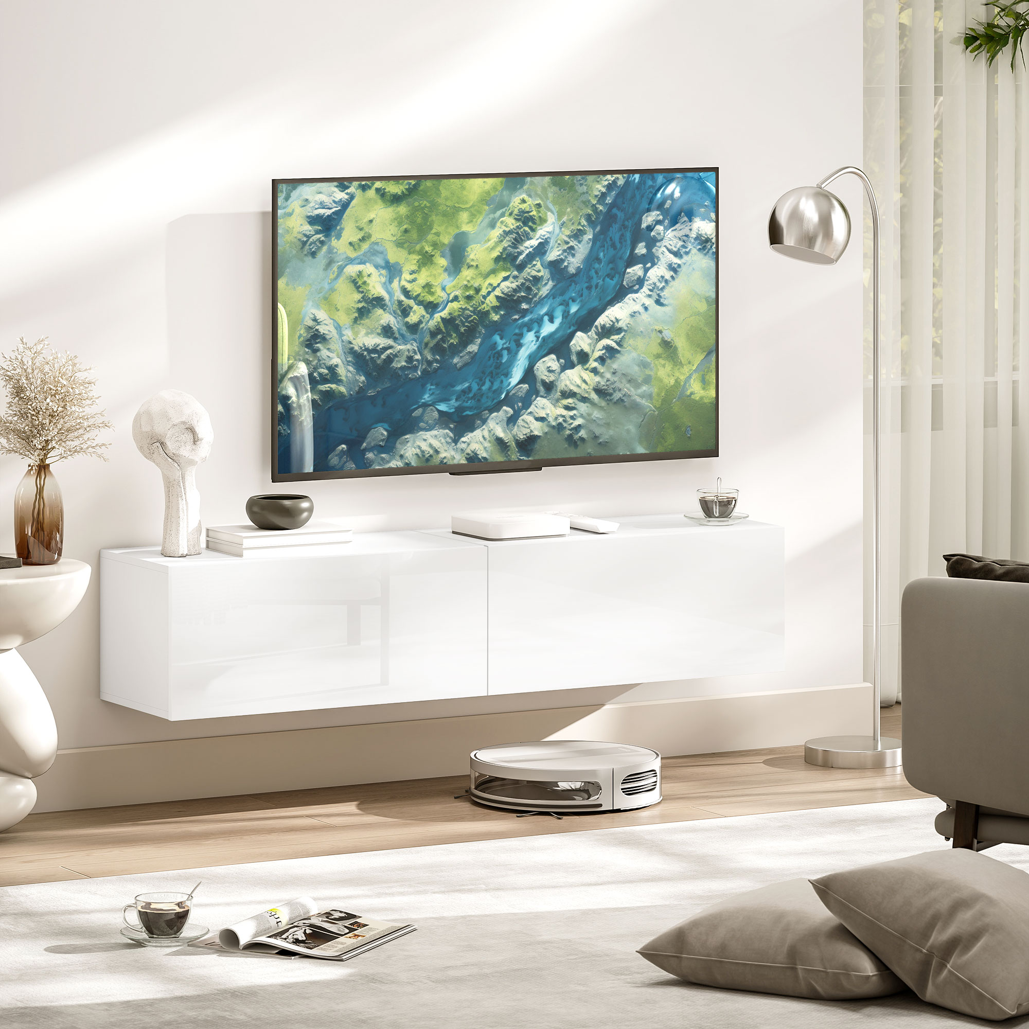 Meuble Tv Mural Pour Téléviseurs De 45