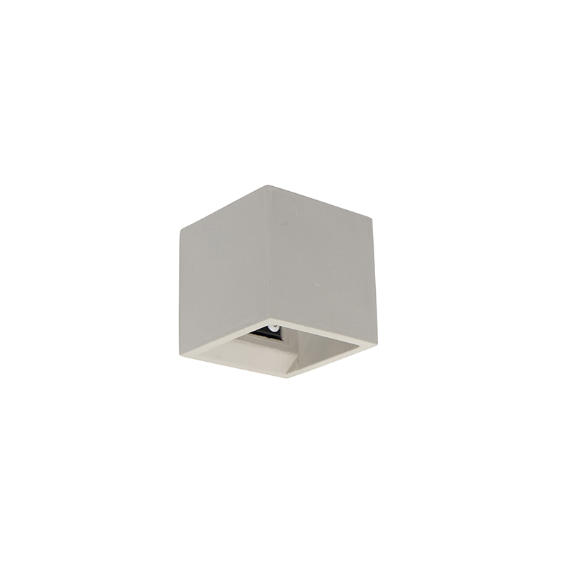 Qazqa Industrial Wall Lamp Concrete With Light Effect - Box
