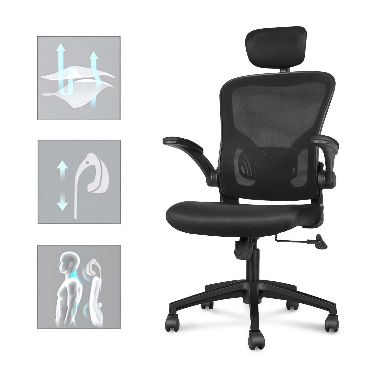 Bigzzia - Fauteuil De Bureau Ergonomique Siège - Fauteuil Avec 2d