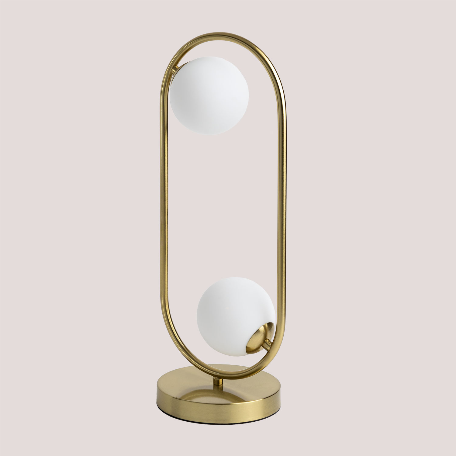 Sklum - Lampe De Table En Métal Avec 2 Boules En Verre Blaise Doré