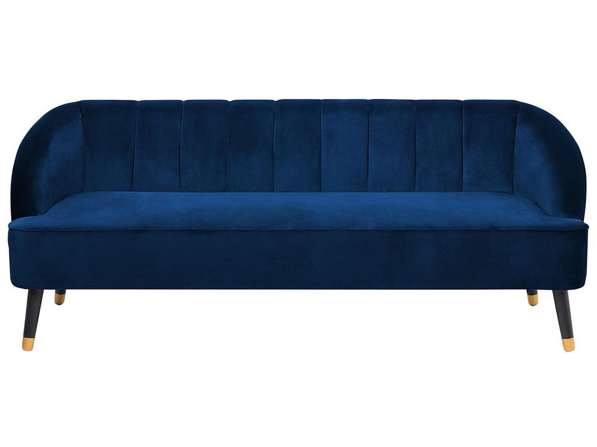 Beliani Sofa 3-sitzer Alsvag Samtstoff Marineblau