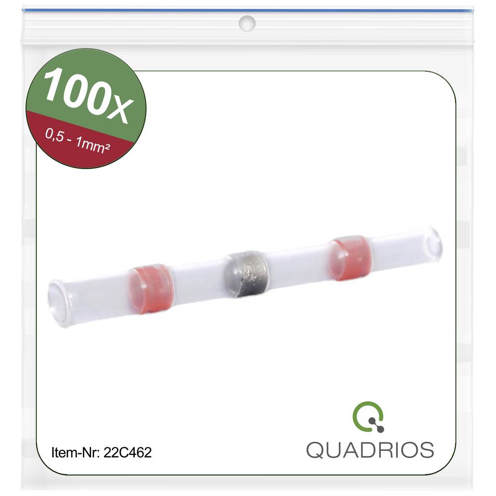 Quadrios 22C462 Butt Joint Heatshrink 0.5-1.0mm² Insulated Red Set