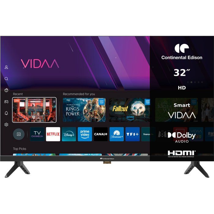 Continental Edison - Celed32svhd26b7 - Led Hd Tv 32" (80 Cm) - Smart - 3Xhdmi, 2Xusb - Schwarz - Bild 3