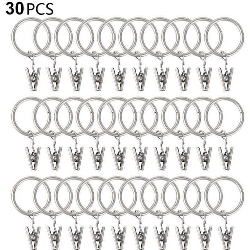 30 Anneaux De Rideau Pcs Avec Pinces