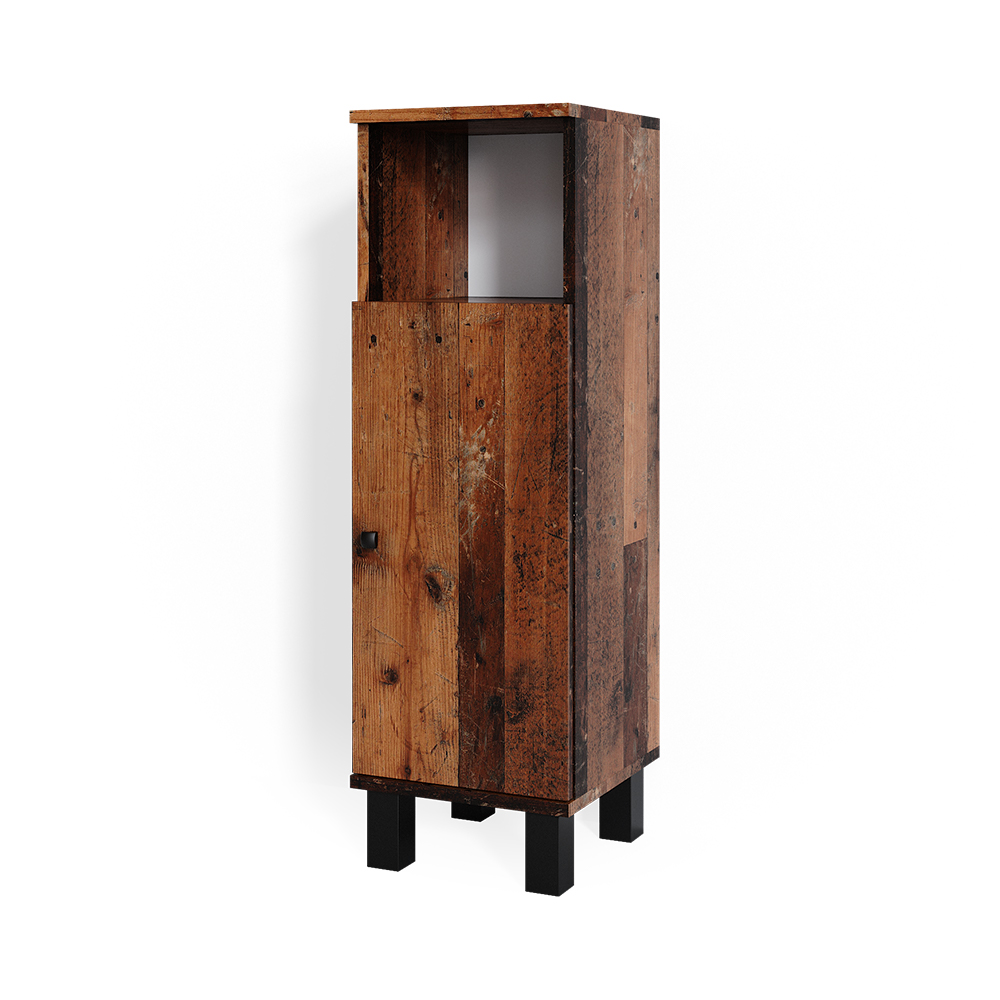 Vicco - Meuble de rangement de salle de bain Fynn, Chêne rustique, 30 x 95 cm