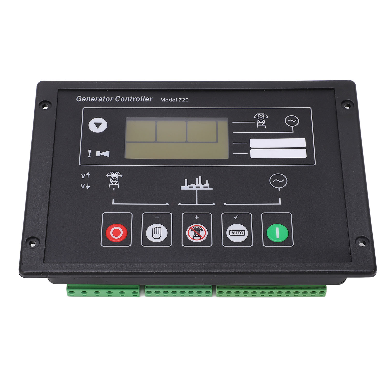 Contrôleur de générateur diesel à démarrage automatique, protection contre les défauts, DSE720, DC8-35V, noir