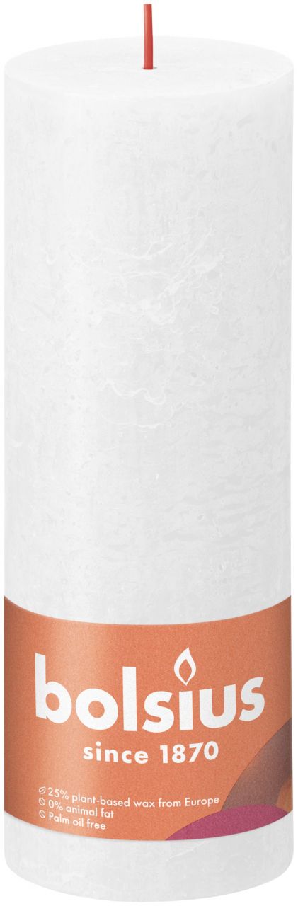Stumpenkerze Rustiko Shine 19x7cm Wolkiges Weiß