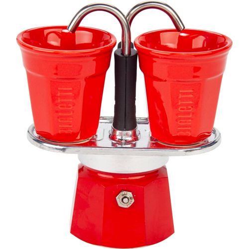 Bialetti Rot Mini Moka Express Espressokocher, Inkl. 2 Tassen, - Image 2