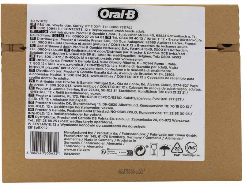Weiß Oral-B Pro 3D White 12Er Ffu Aufsteckbürsten - Bild 7