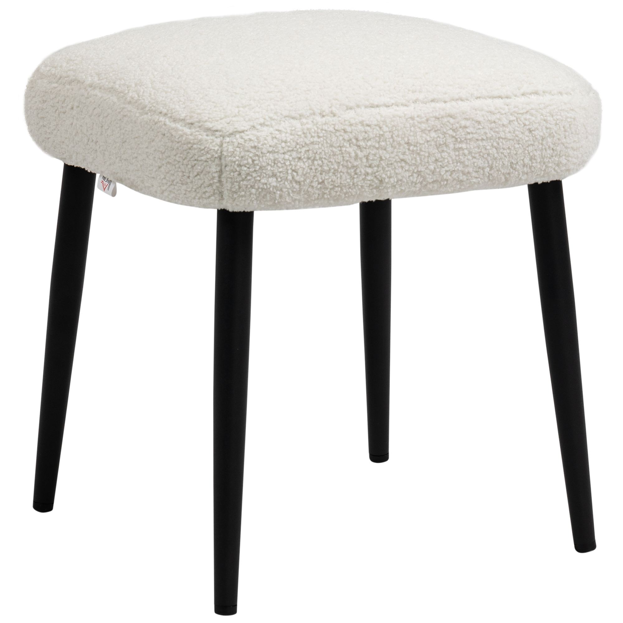 Homcom Sitzhocker Hocker Quadratisch Mit Weichem Sitzkissen Stahlbeinen Fußhocker Mit Kaschmir-optik Polsterhocker Ottoman Für Schlafzimmer, Wohnzimmer, Cremeweiß
